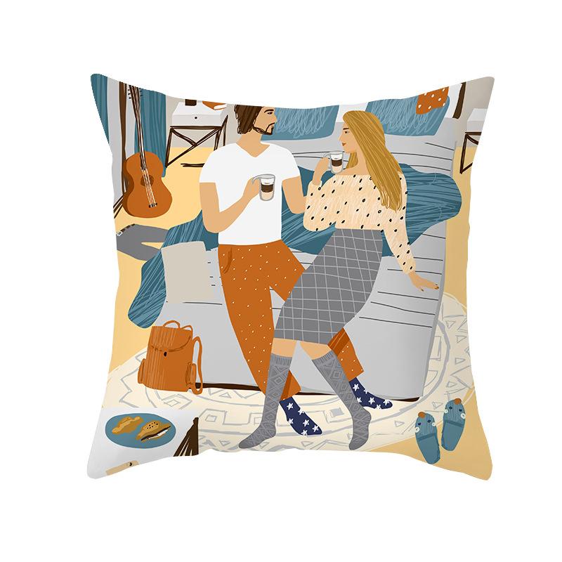 Valentine'S Day Throw Pillow Cover For Home Sofa Armrest Cover Short Plush Printed Cushion Cover For Living Room And Bedroom