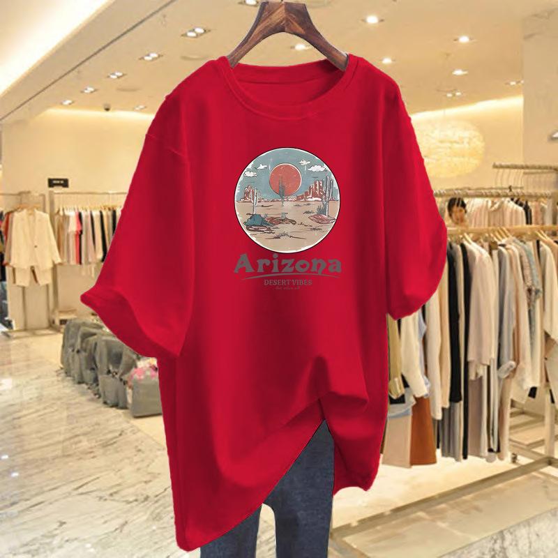 Хлопковая футболка с коротким рукавом женская летняя новая свободная футболка-топ для ношения под низ