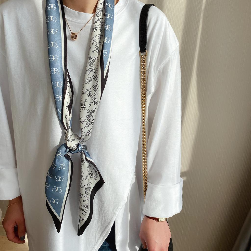 Весенне-летний атласный длинный шарф для женщин, солнцезащитная шаль, модный атласный длинный шарф для красоты, универсальный дорожный шарф