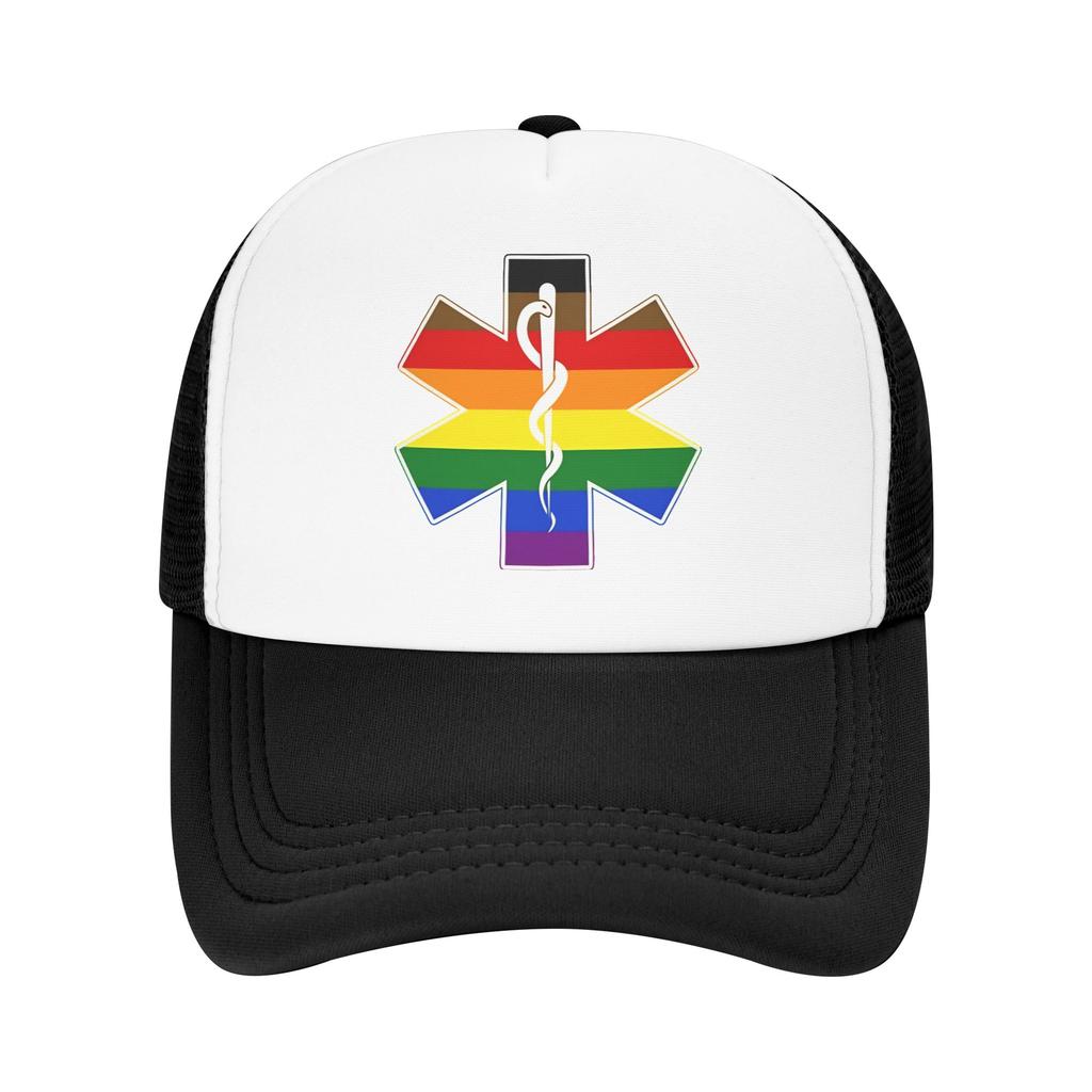Star Of Life Philly Pride Mesh Sun Hats Healthcar Couple Women Hip Hop Hats Summer Streetwear Kpop Rock Wholesale Baseball Cap