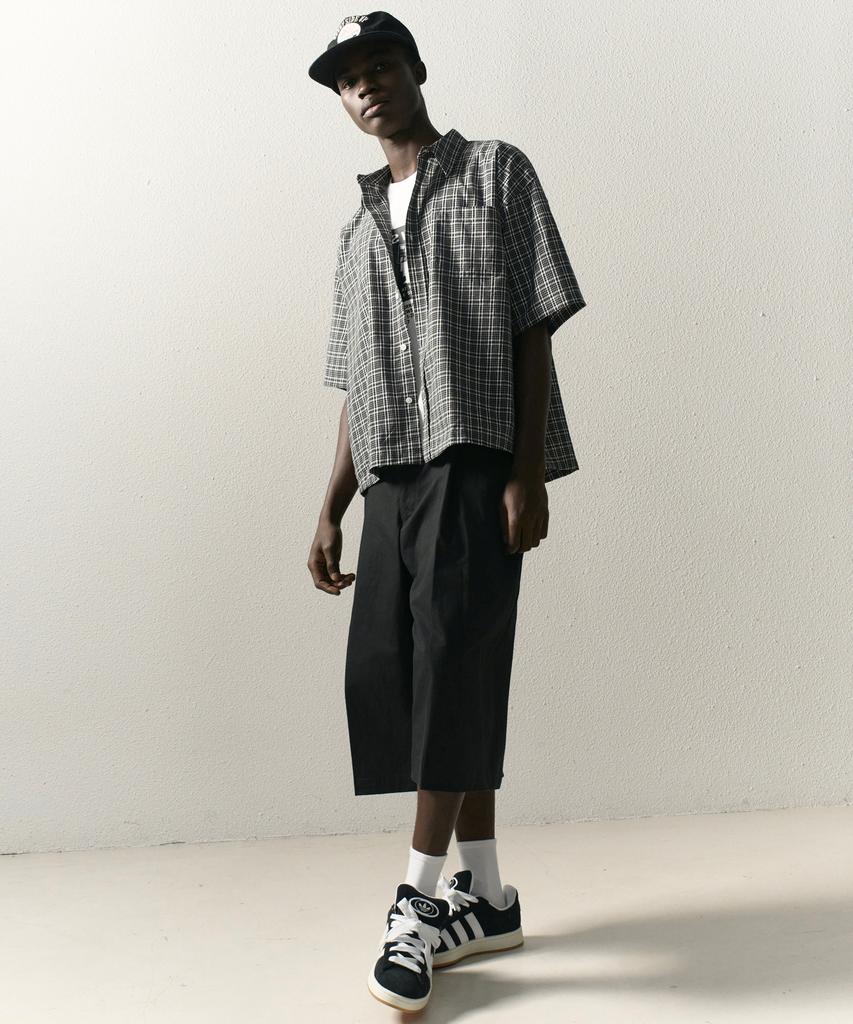 TAKEASY Wide Bermuda Pants (Black)