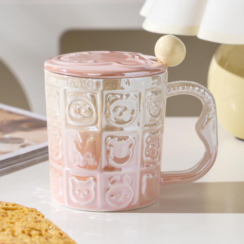 Ветряная керамическая чашка с крышкой Высокая ценность Дом Офис Пара Чашка для воды Подарочная коробка Подарок Высокий смысл