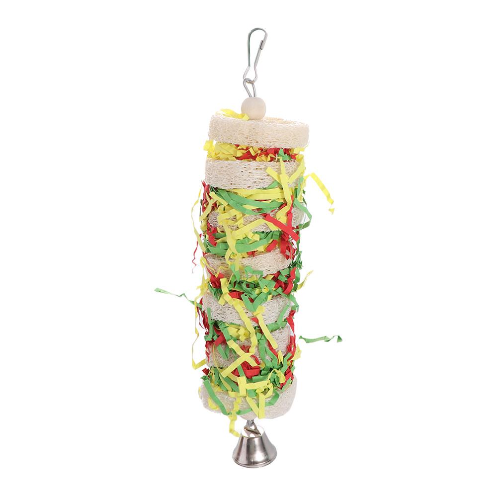 Loofah Hanging Funny Bird Toys Handmade Natural Parrot Toys Swing Wear-resistant Pet Chew Toys Climb Playing Pendant