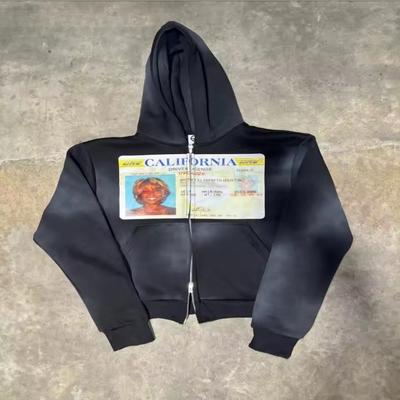 ZYLLO Новая готика Харадзюку Женская спортивная одежда Тренд Толстовка с принтом Y2k Топ Новая уличная одежда Мужская и женская Толстовка на молнии