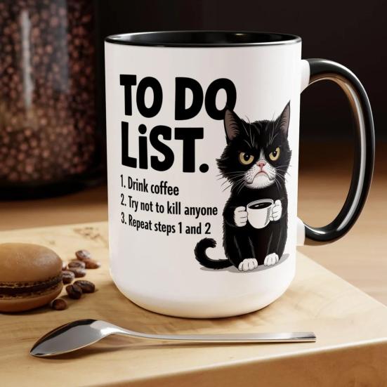 Кружка-список дел кота Керамическая чайная чашка с юмористическим списком
