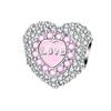 S925 Silver Charm Pendant Beads Romantic Heart Rose Beads DIY Jewelry Bracelet Accessories