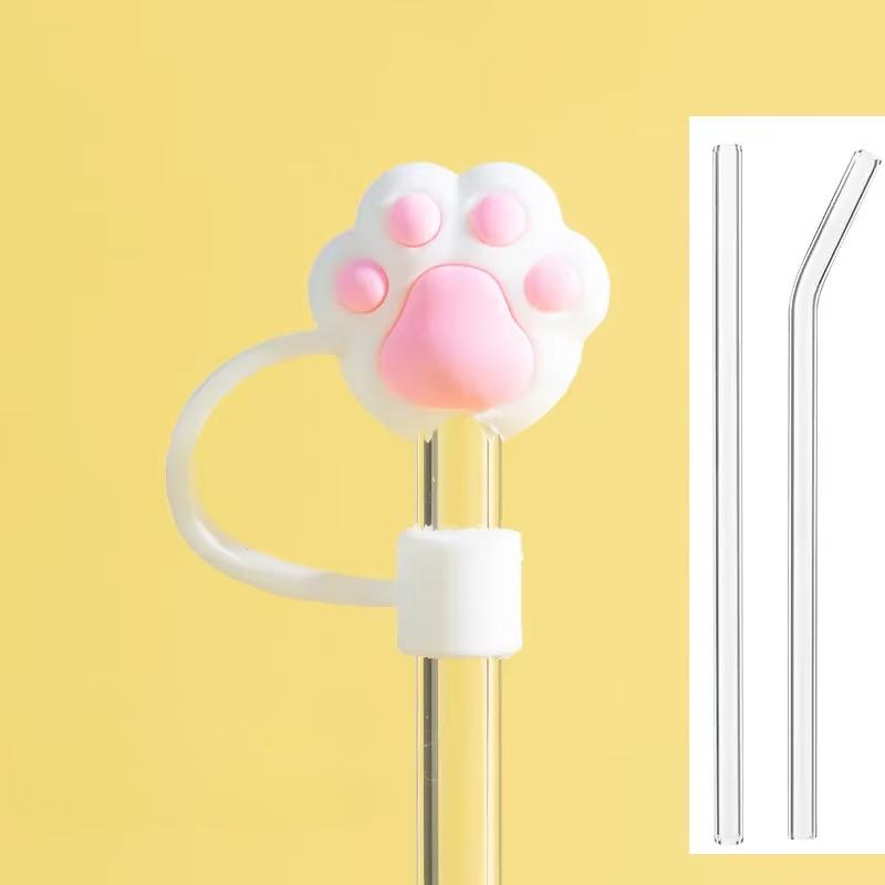 6-8mm Cute Cartoon Silicone Straw Tips Creative Straw Cover Drinking Dust Splash Proof Straw Plugs Sealing Tools Cup Accessories