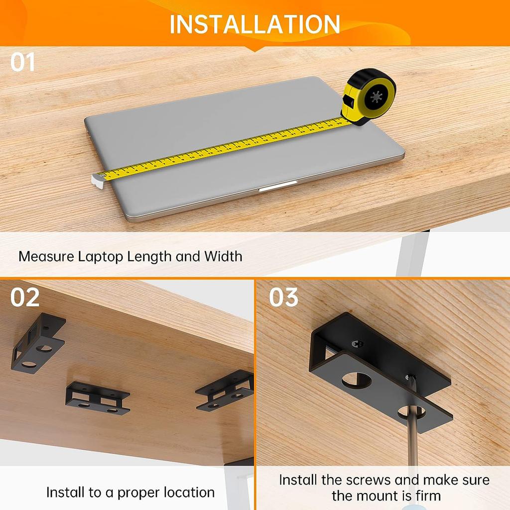 3 шт. подстольное крепление для ноутбука, экономящее место, органайзеры, стойка, удобная для ноутбуков, планшетов, клавиатур и многого другого использования