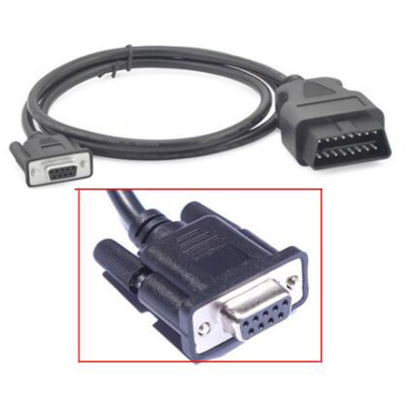 OBD2 16Pin Male Extension Cable Convert DB9 PIN Car OBD 16Pin To DB 9PIN Serial RS232 OBDII 16 Pin To DB9 Female with Switch