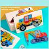 Construction Wooden Vehicle Puzzle Kids Educational Toy Gift For Early Learning
