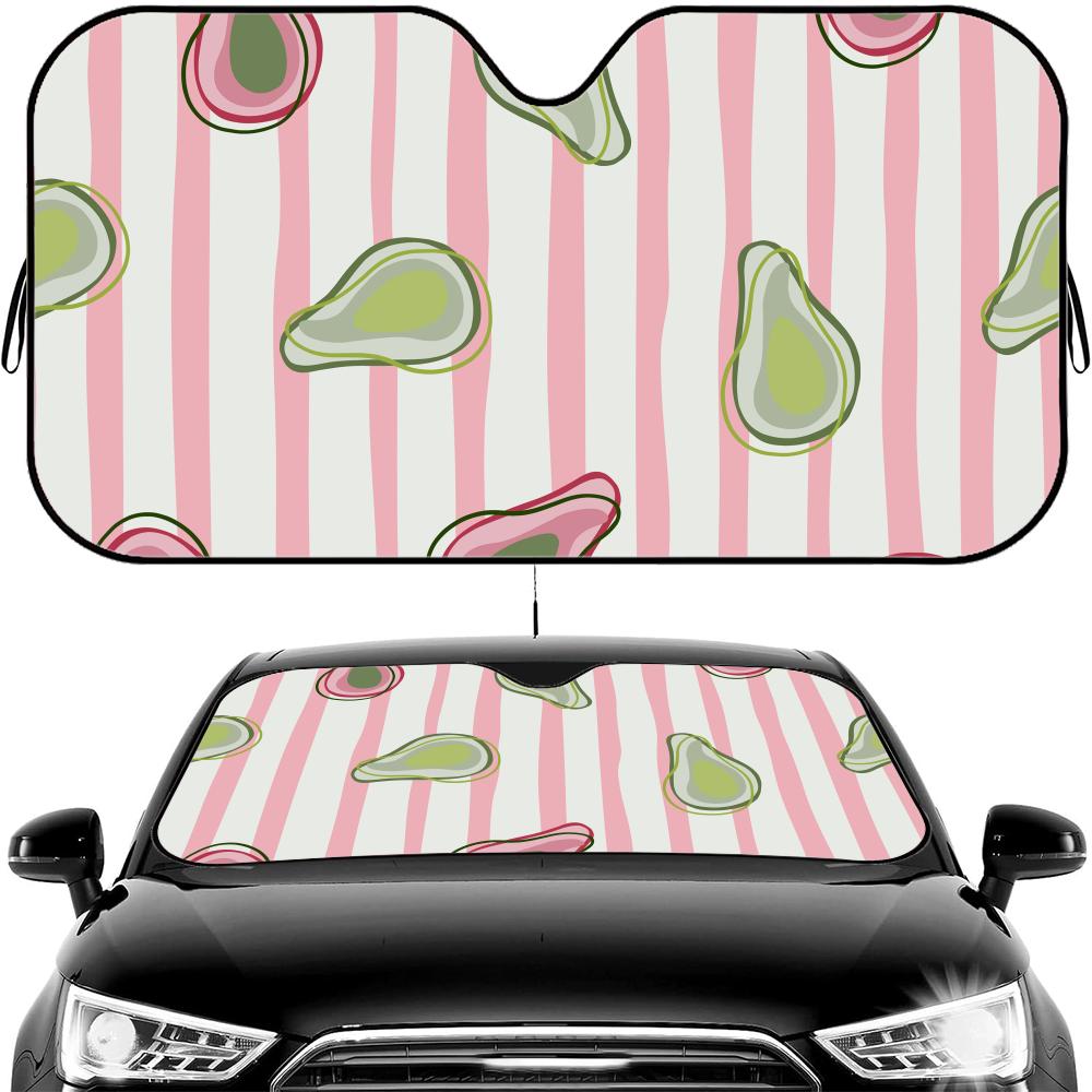 Avocado Pattern Sun Visor Car Windshield Sun Shade UV Protection Heat Insulation Cover Universal  Sun Protector
