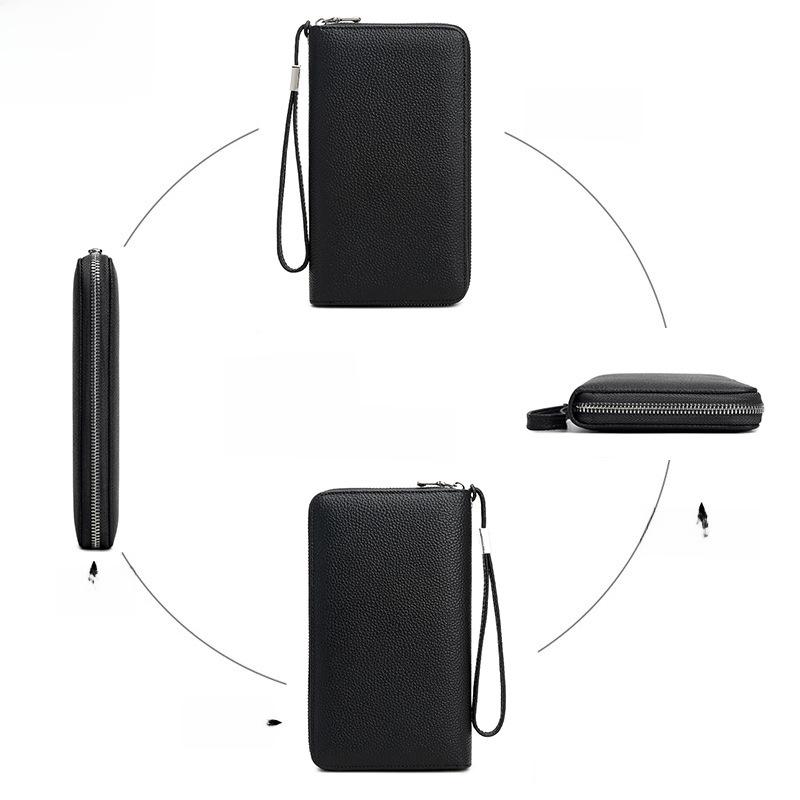 Women's Genuine Leather Long Wallet 2023 - European & American Style, Large Capacity Clutch with Multiple Card Slots, First Layer Cowhide.