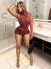 European & American 1116 Summer Fashion High Neck Print Letters Sleeveless Sexy Bodysuit and Shorts Set for Women