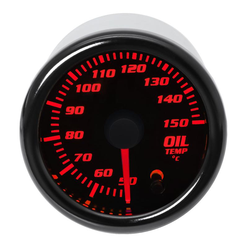52mm 12V Professional Oil Temperature Gauge with 7 Colors Backlight 50-150℃ 100~300℉ 1/8NPT Oil Temp Sensor Universal for Car