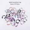 10 Multi-Color Stainless Steel Nose Rings & CBR Lip & Eyebrow Studs, C-Shaped Ear Bone Piercing Jewelry