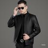 Кожаная мужская куртка из овчины с деловыми лацканами для папы среднего возраста, новая повседневная кожаная куртка на осень и зиму