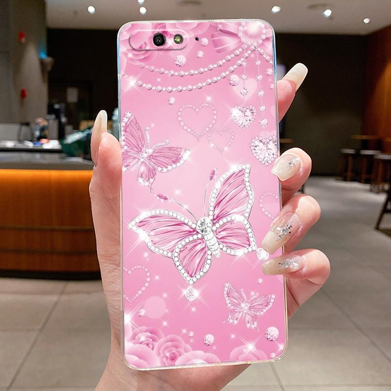 Phone Case For Huawei Y6 2018 Fundas Capa Butterfly Bow Protective Casing Transparent Soft Silicone TPU Cover Coque