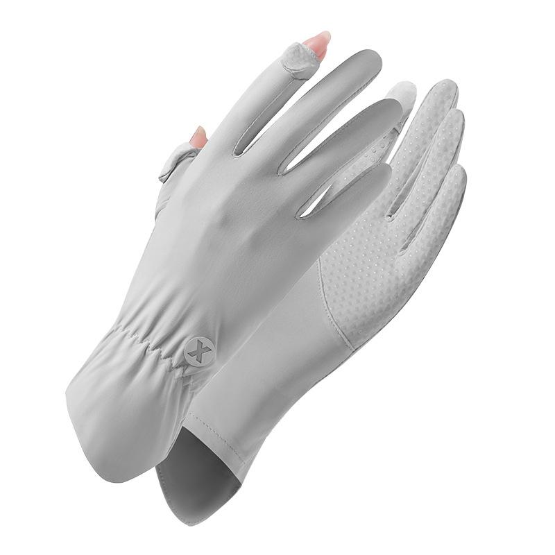 Sun Protection Gloves for Women Summer Coolness Outdoor Sun Protection Thin  Breathable  Anti Slip  Sports Cycling Ice Silk Finger Exposed Gloves