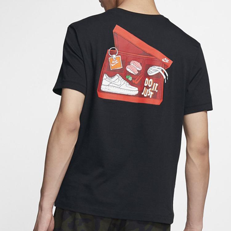 Nike Футболка для тренировок с принтом Sushi Box, мужские топы, черная, CI6300-010