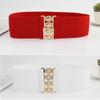 Metal Buckle Stretch Waistband Solid Color Waist Belts Exquisite Decoration Belt