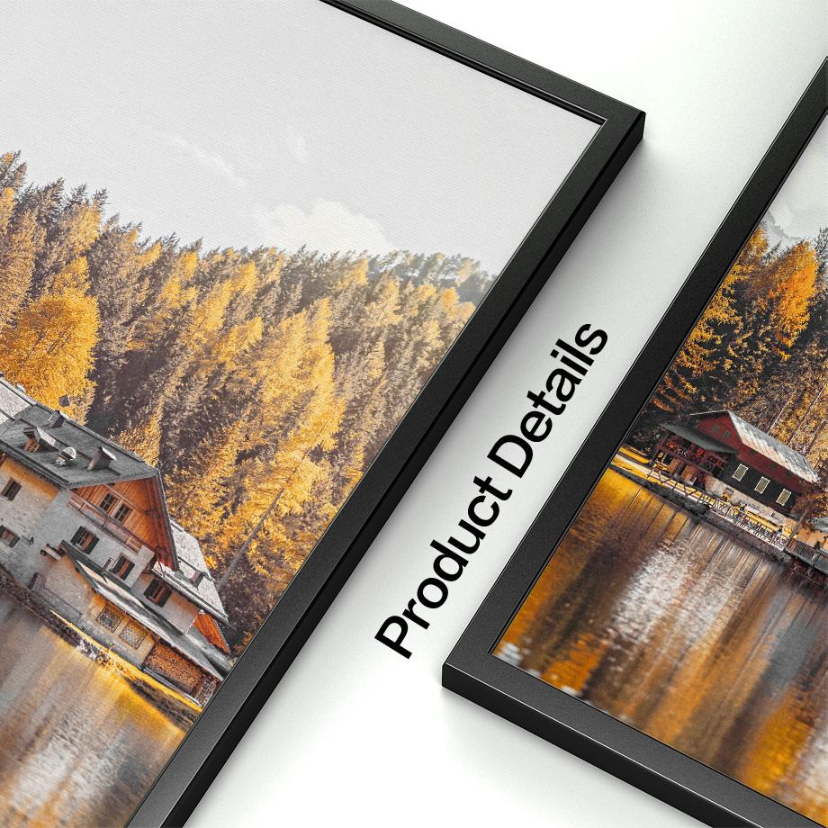 Осеннее озеро Лесной дом Тыква Цветок Пейзаж Настенное искусство Холст Живопись Осенние постеры Принты Картины для декора гостиной