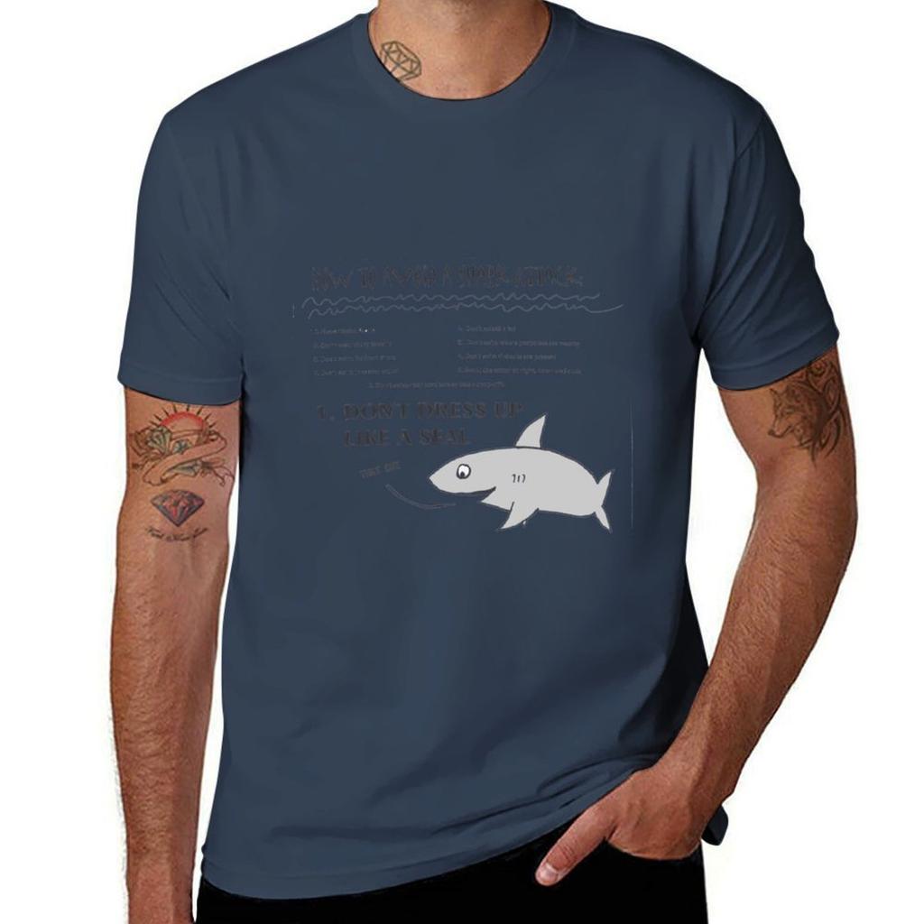 How To Avoid A Shark Attack Funny Tshirt Plus Size Loose Fit Tshirt
