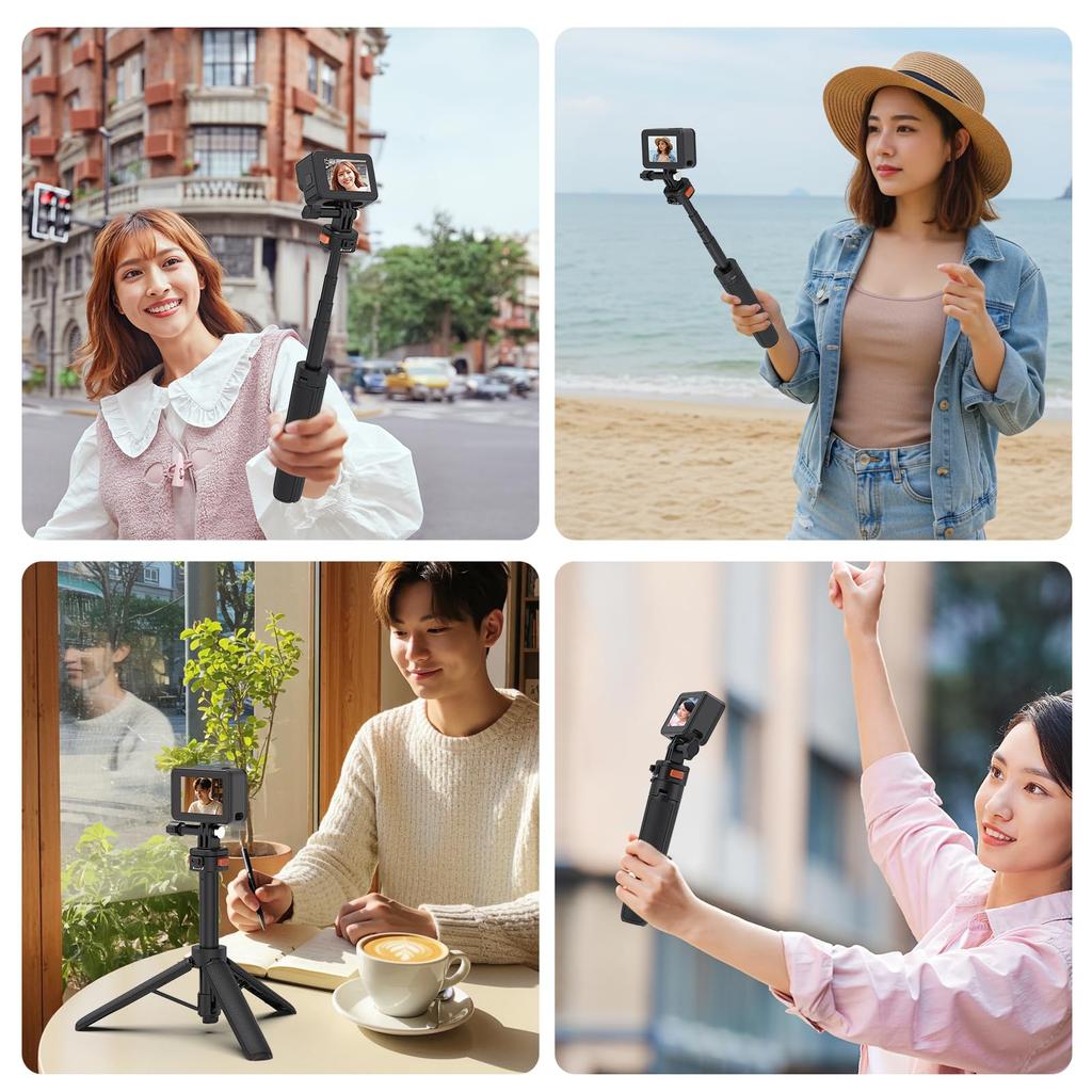 VRIG Mini Tripod Camera Tripod Quick GoPro Selfie Stick 53cm Lightweight Compact Action Camera Tabletop Tripod Compatible with GoPro Osmo Claw Mini