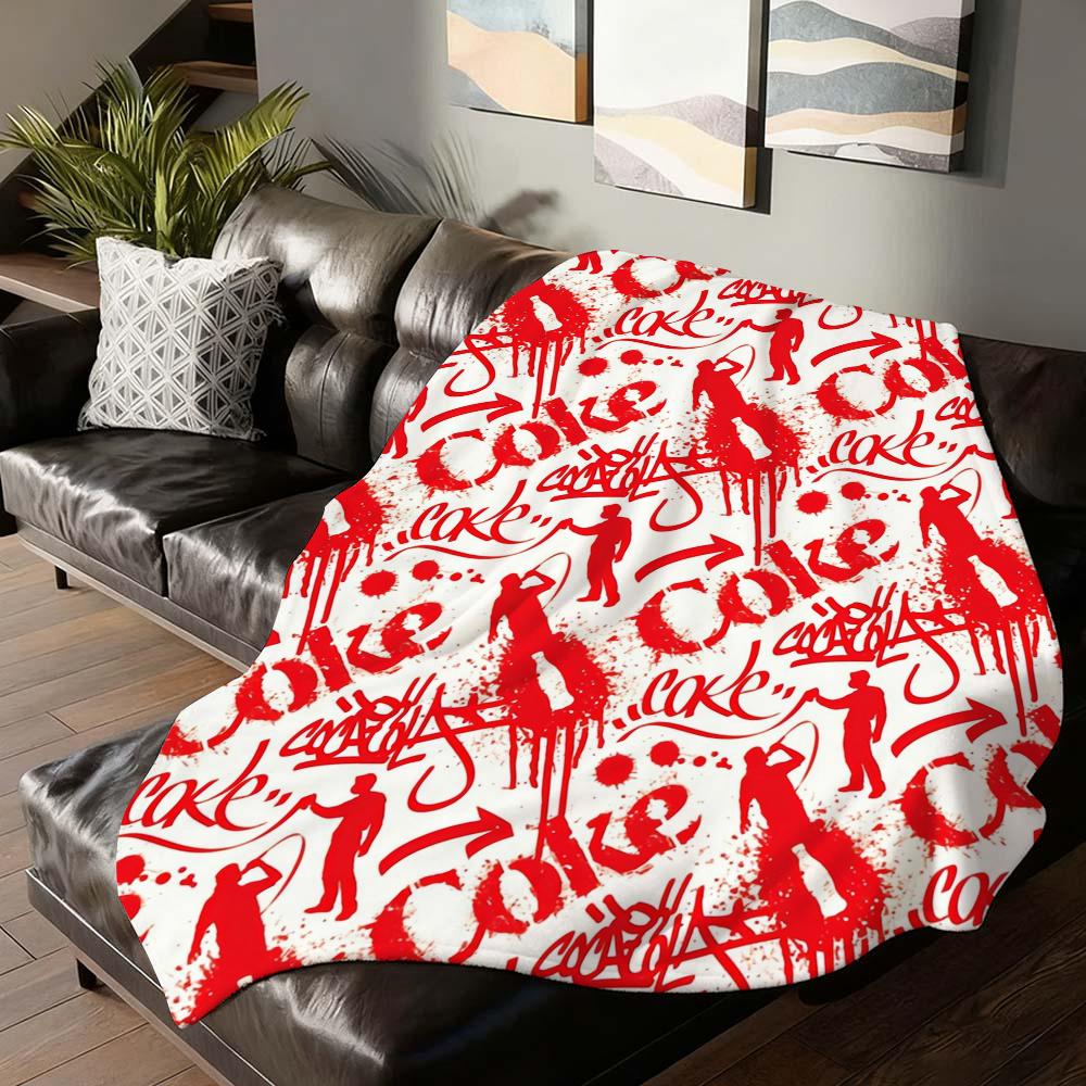 Fashion C-Coca-C-Cola-S Blanket Soft and Skin Friendly For Couch Bed Napping Bedspread All Seasons Comforter