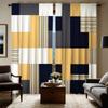2 шт. HD Digital Yellow Color Blocking Геометрические шторы для украшения дома Стиль Украшения гостиной спальни Шторы на стержнях