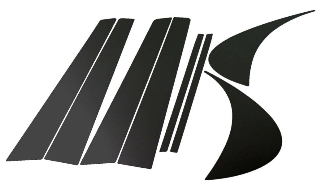 BRIGHTZ Finish Stainless Steel Black Plated Pillar Panels for Aristo Visor Compatible with JZS and S161 Ultra-Mirror (8-Piece Set) 160/161 (No