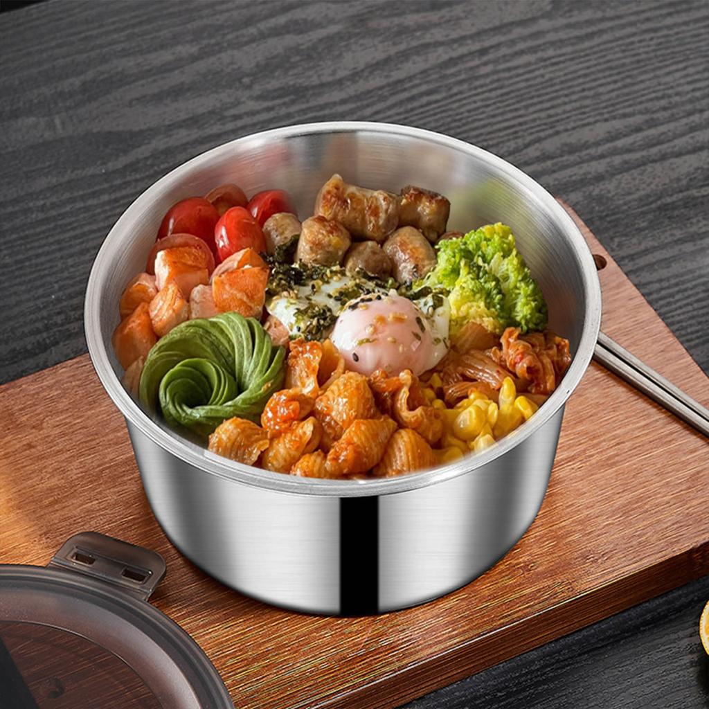 Вместительный контейнер для хранения продуктов из нержавеющей стали 316, многоцелевая миска для ланча с прозрачной крышкой