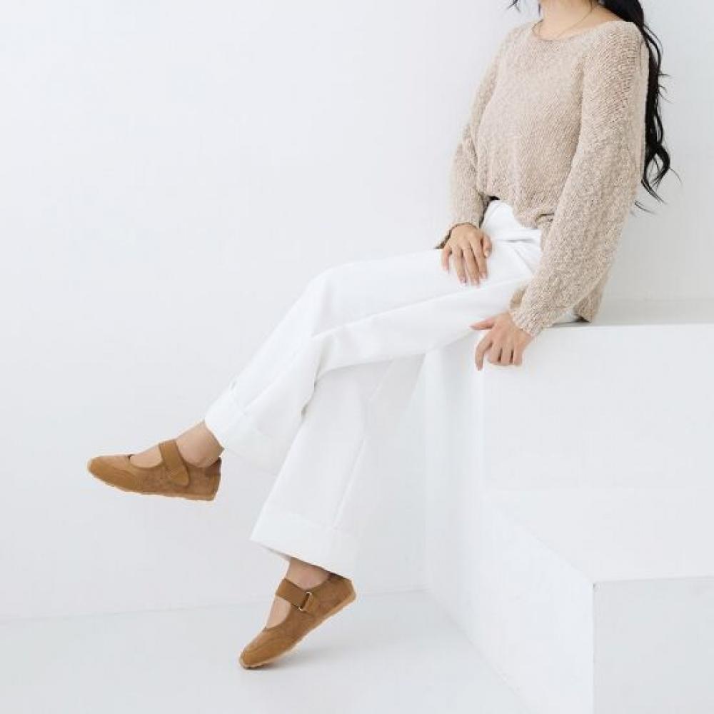 Jisyu Women Soft Leather High Pi Banding Mary Jane Shoes