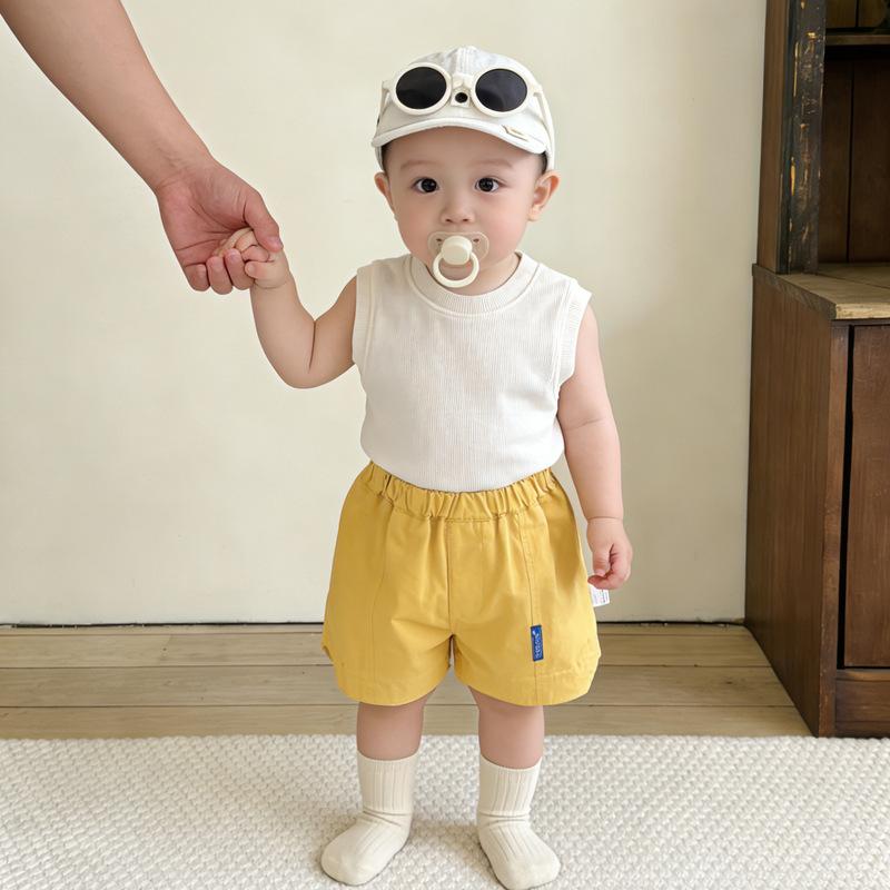 Summer Baby Vest Plus Casual Shorts Split Two-Piece Set New Boys And Girls Cool Summer Clothes One Year Old