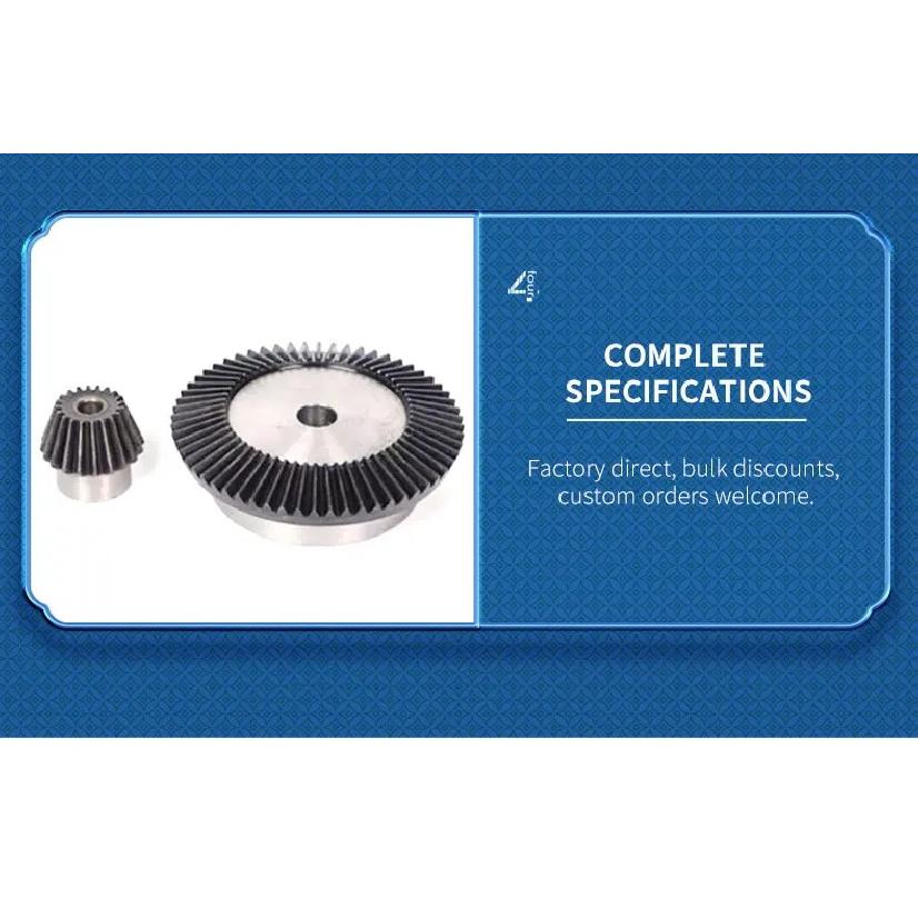 1Pair 1:2 Bevel Gear 1M15Teeth+30Teeth Inner Hole 6mm 90 Degree Drive Commutation Steel Gears Steel Gears Screw M5