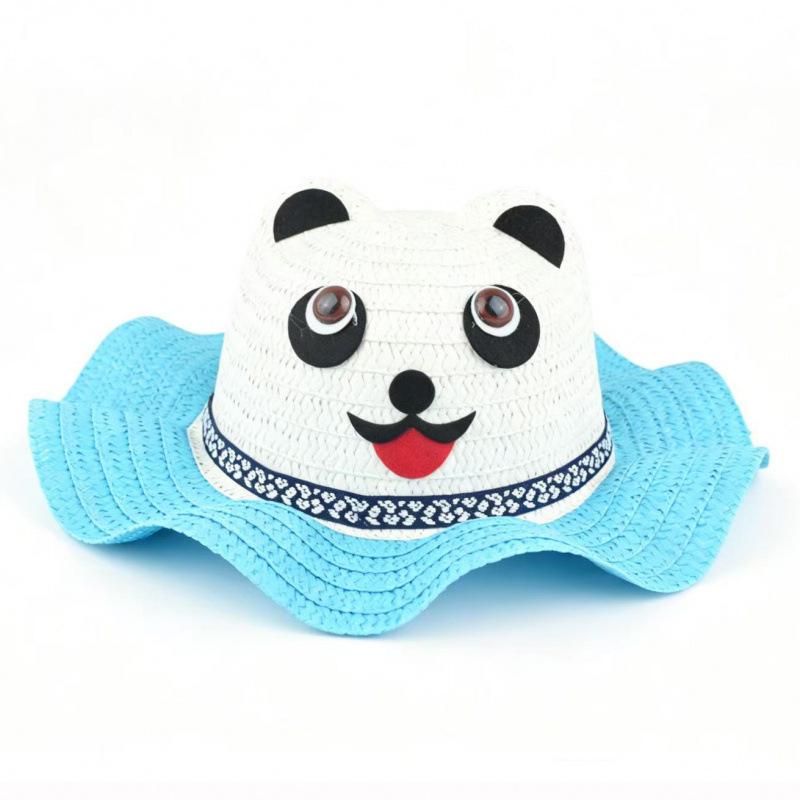 Children's straw hat summer shade outdoor outing hat cute girl hat wave fashion tide beach hat