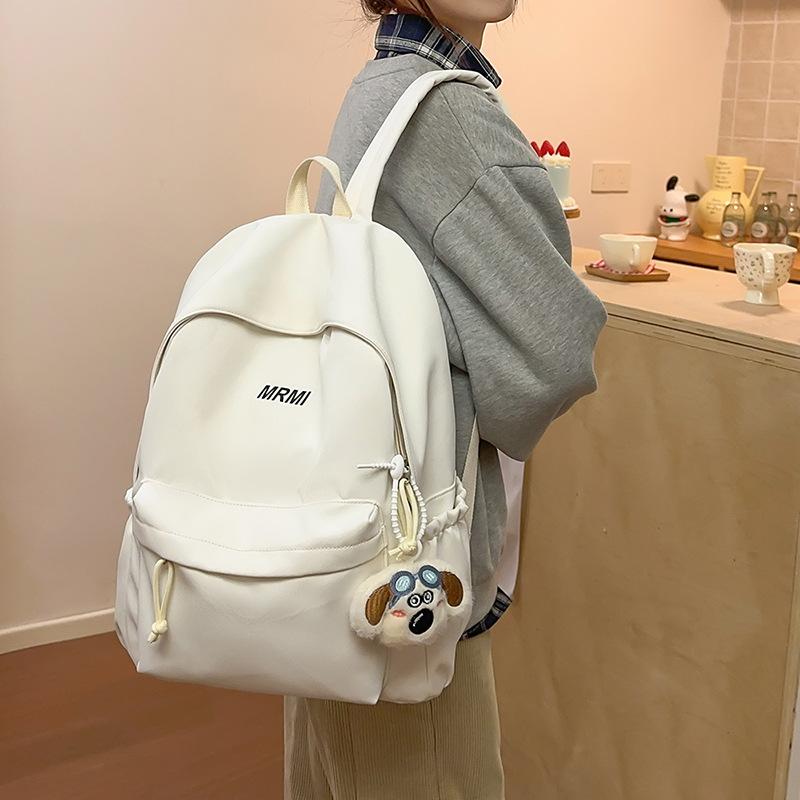 Korean version ins simple letter embroidery thread high-value student schoolbag junior high school high capacity double shoulder shoulder