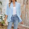 Женская повседневная мода темперамент свободный кардиган куртка с рукавом три четверти