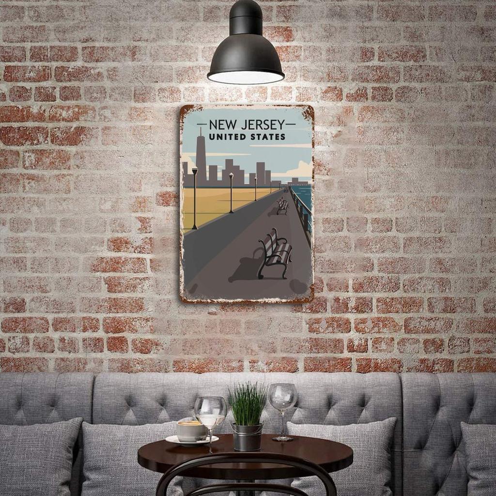 1PC Vertical Vintage Metal Wall Sign 20×30cm, Rustic Patina Tin Poster for Bar, Café, Garage or Home Decoration, Classic Retro Hanging Wall Art