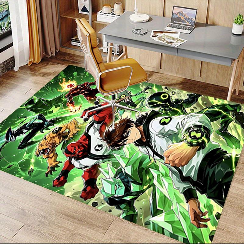 1pc Ben Alien Force Carpet for Playroom Bedroom Living Room Sofa Home Decor,kids Game Area Rug Non-slip Floor Mat Y73033