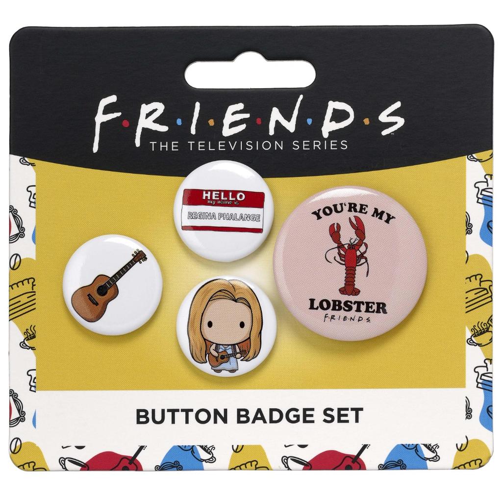 FRIENDS TV Show Set of 4 Phoebe Button Badges Multi