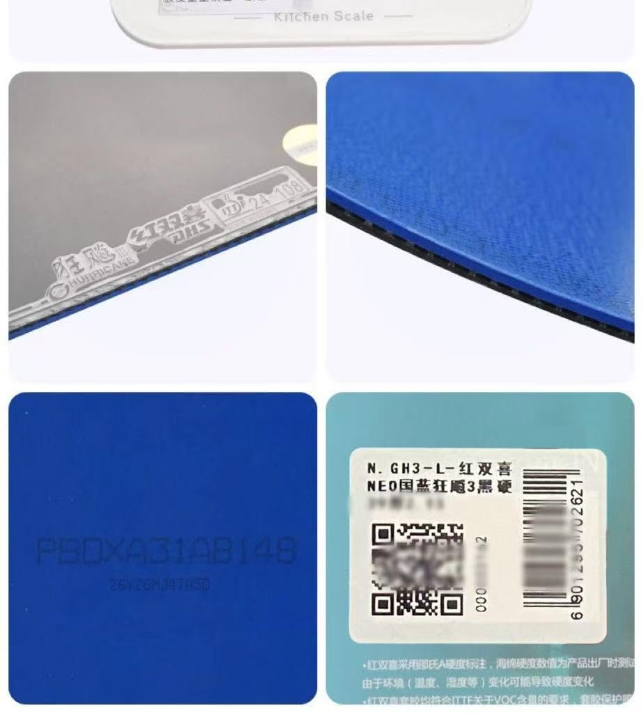 Накладка для настольного тенниса DHS Hurricane NEO3 Blue Sponge для национальной сборной провинции, заводская настройка (Черно-синяя губка, 402.1) [Продукт]