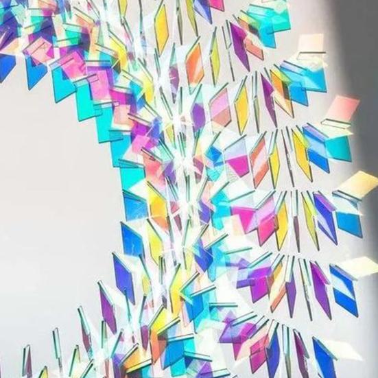 Радужные акриловые квадраты 0,8'' x 0,8''/1,2" x 1,2" Набор мини-радужных голографических акриловых листов Двусторонние голо-плитки для поделок DIY Свет Тень