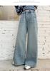 Autumn 2026 Girls' Stylish Loose Straight-Leg Jeans - Korean Style for Big Kids