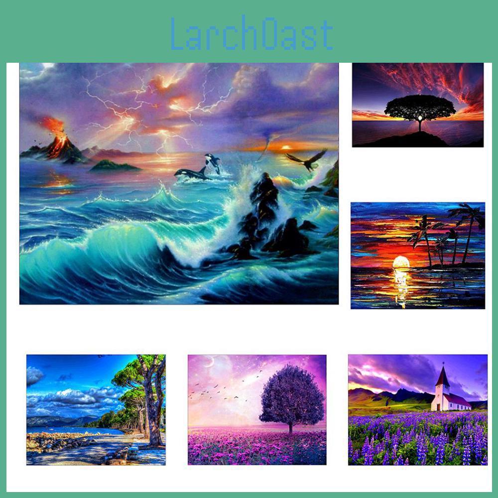 Huacan Diy Full Drill 5d Diamond Art Painting Landscape Embroidery Cross Stitch Home Wall Decor