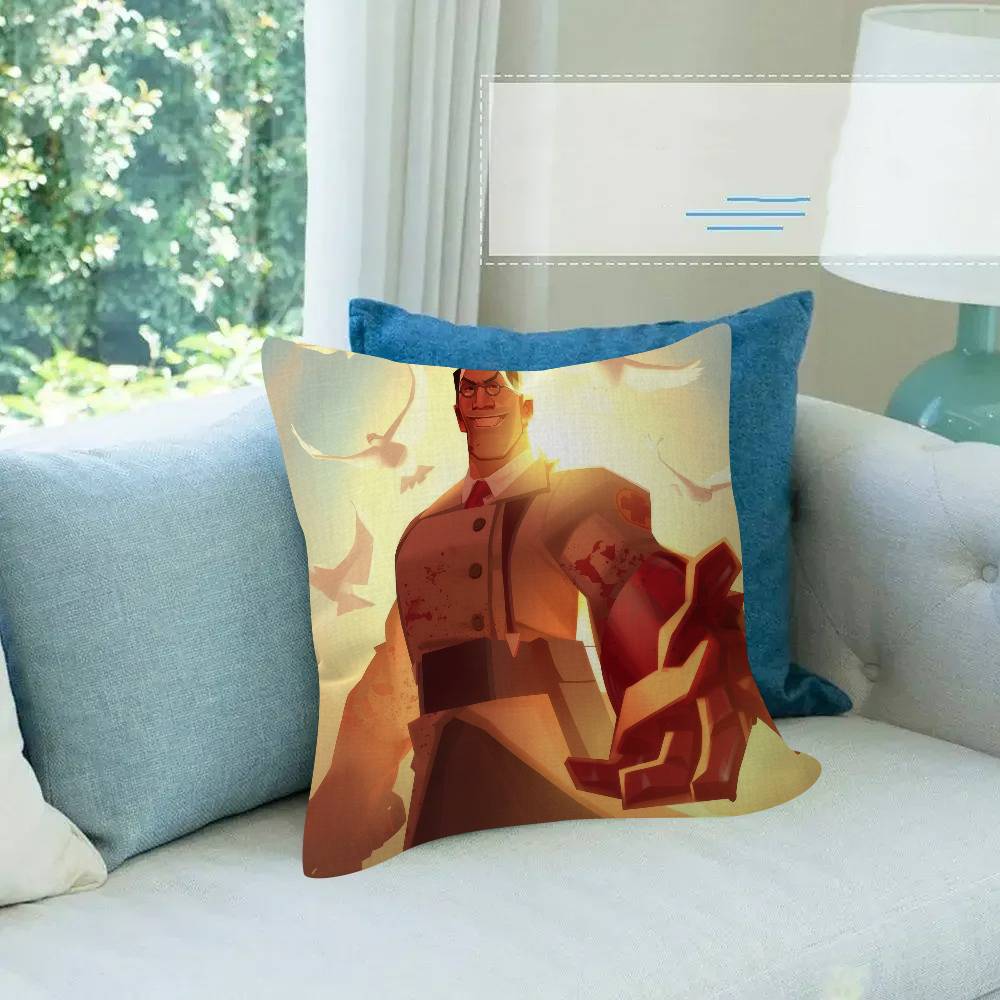 Game Hot TTeam FFortress TF Pillow Gift Home Office Decoration Bedroom Sofa Car Cushion Cover case x