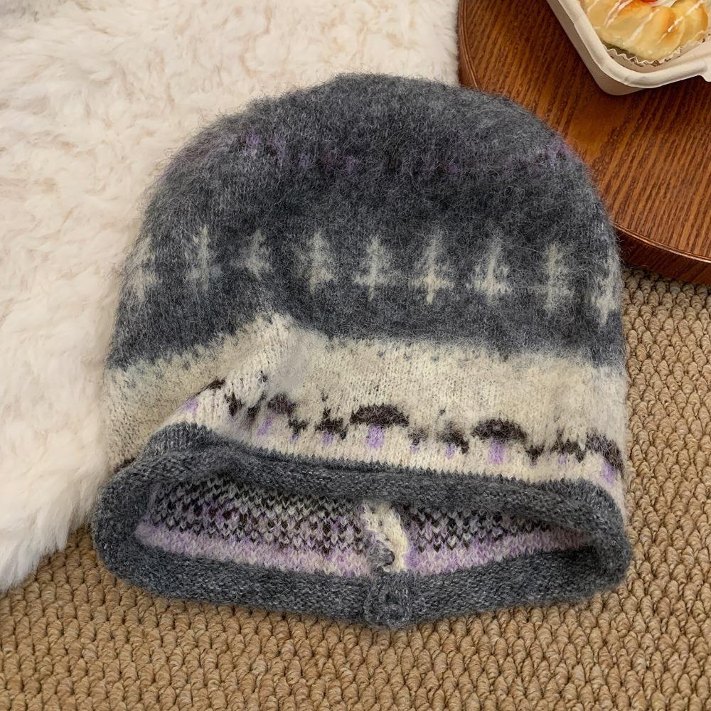 Fashion Keep Warm Knitted Cold Hat Thickened Women Cap Winter Pile Hat Winter