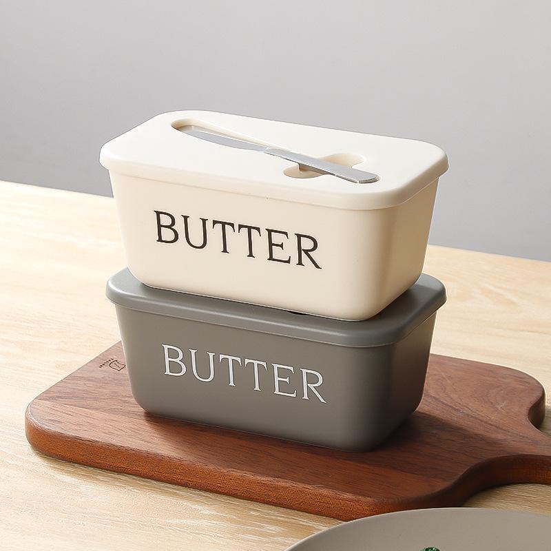 Premium Food-Grade PP Butter Dish with Knife - Large, Durable, Easy-Clean Countertop Keeper for Home Use, Freshness Preserver