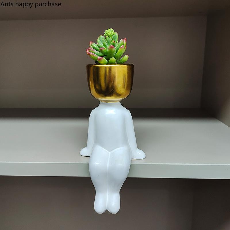 Украшение цветочного горшка с изображением персонажа Украшения для дома Суккулентный цветочный горшок Настольная ваза Горшок для растений Садовые горшки Кашпо Горшечные растения
