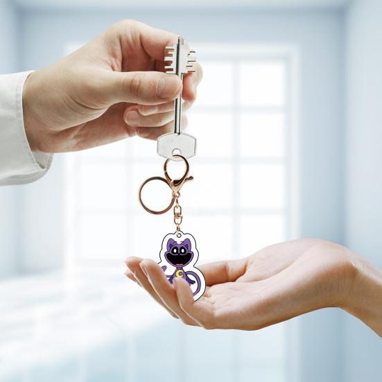 Акриловый кулон с улыбающимся животным из мультфильма, брелок для ключей, сумка, рюкзак, аксессуары для телефона