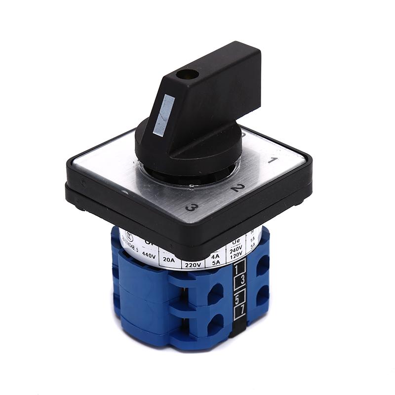 440 В, 20 А, 4-позиционный поворотный селекторный переключатель 0-1-2-3, запас Lw26-20/2